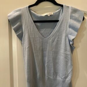 Hooked Up by IOT Light Blue V-Neck Blouse